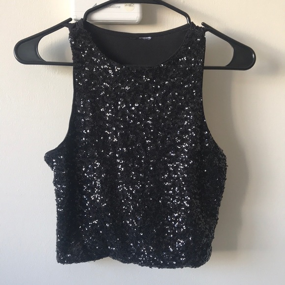 Tops - Sequin Black Top